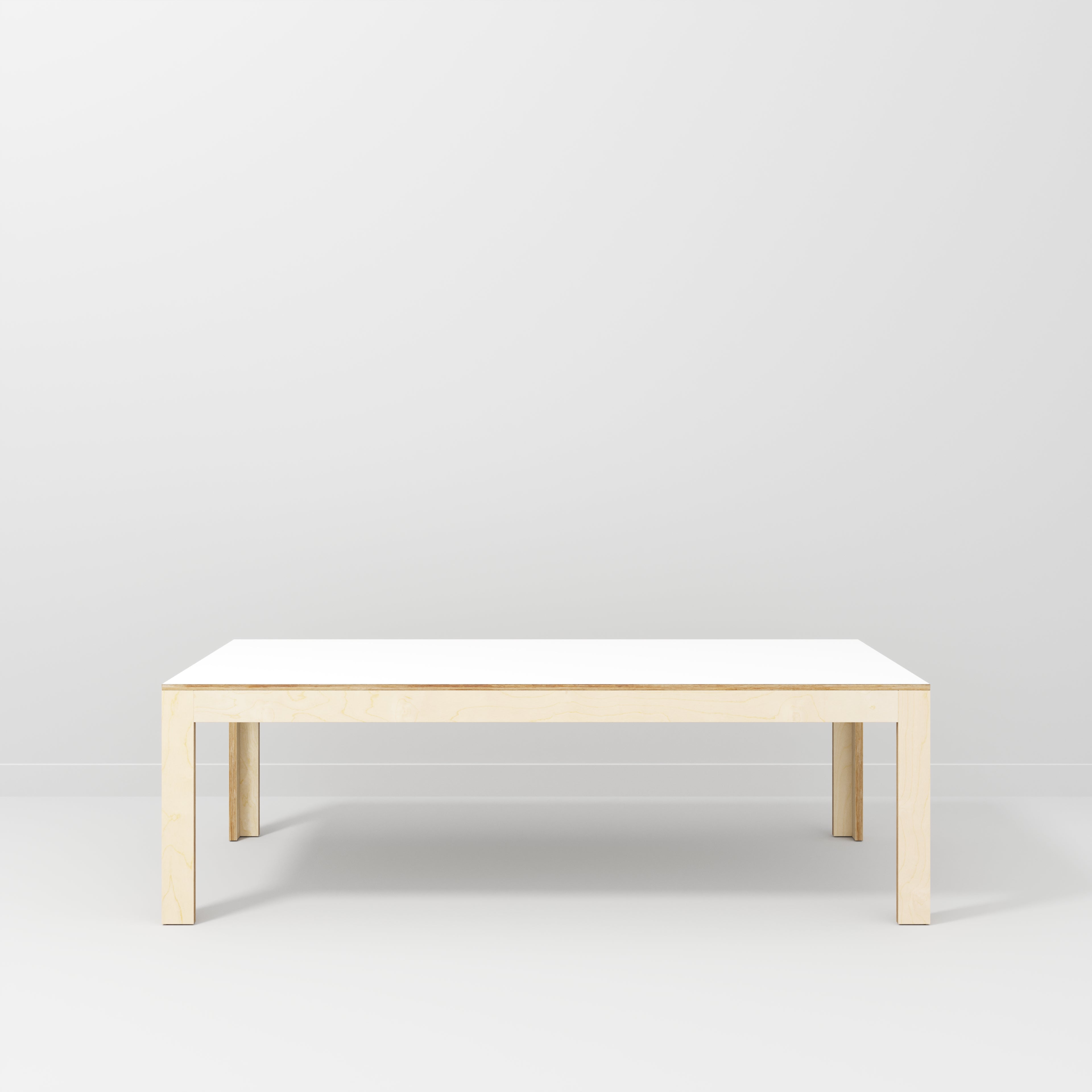 Plywood Table with Solid Frame - Formica White - 2400(w) x 1200(d) x 750(h)