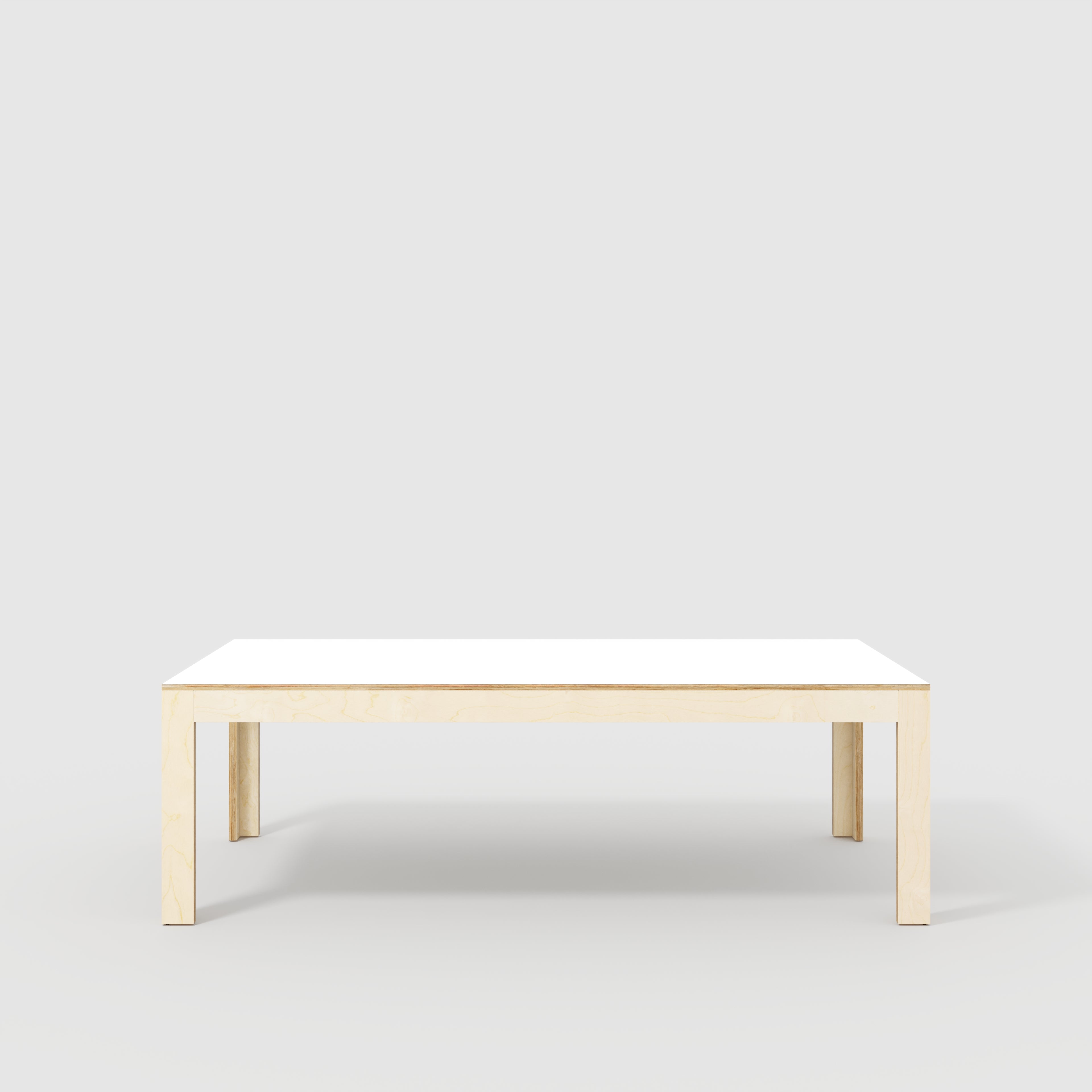 Plywood Table with Solid Frame - Formica White - 2400(w) x 1200(d) x 750(h)