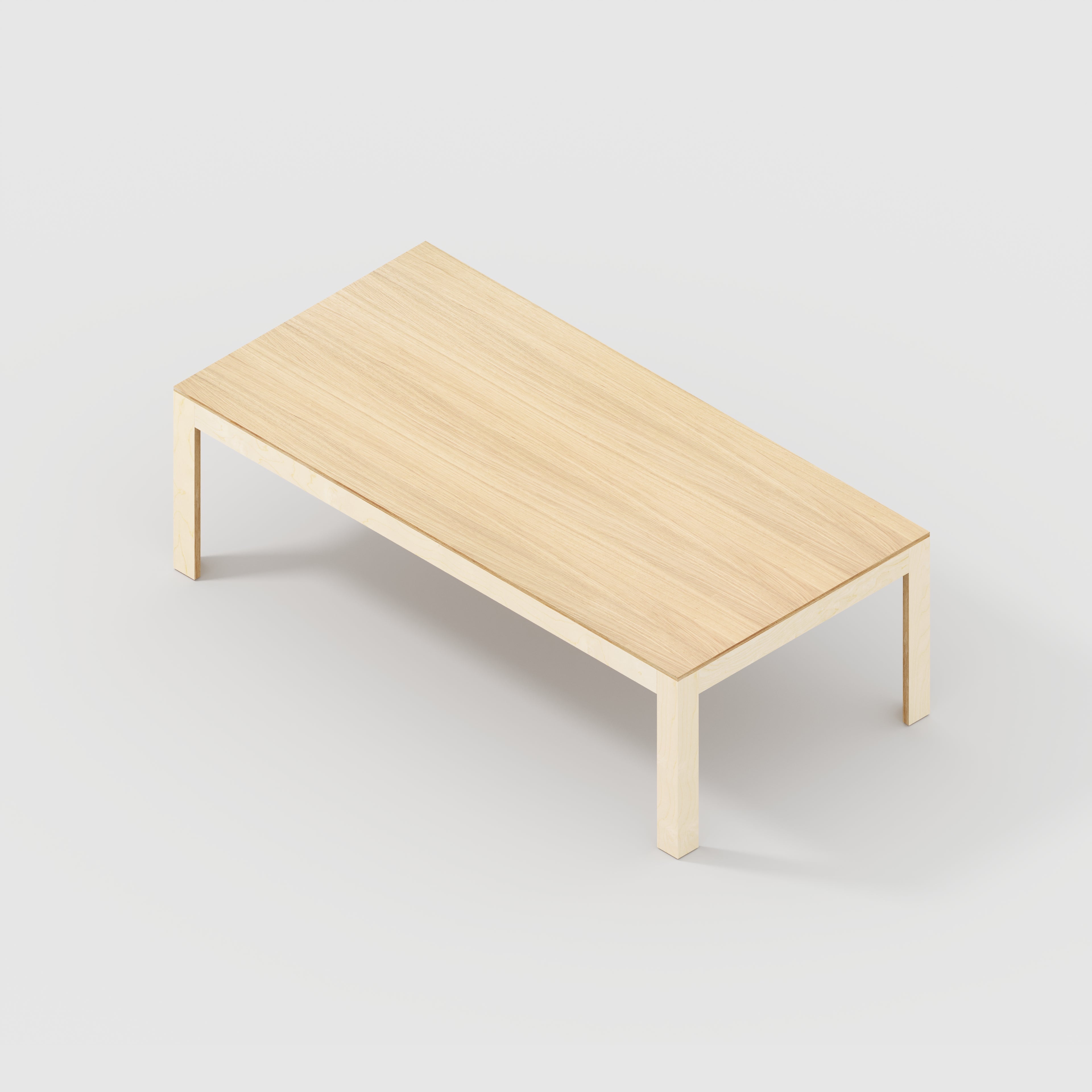 Plywood Table with Solid Frame - Plywood Oak - 2400(w) x 1200(d) x 750(h) x 750(h)