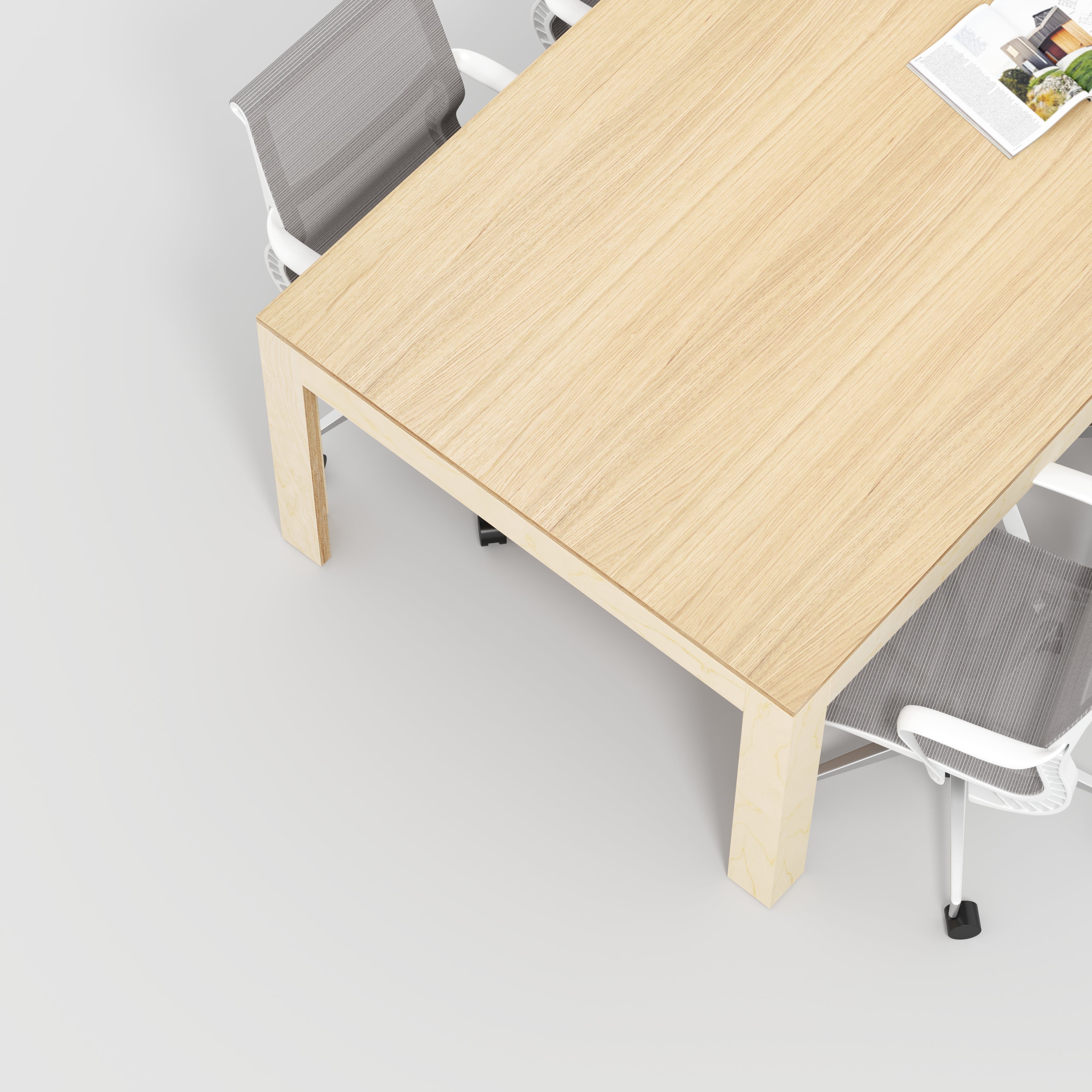 Plywood Table with Solid Frame - Plywood Oak - 2400(w) x 1200(d) x 750(h) x 750(h)