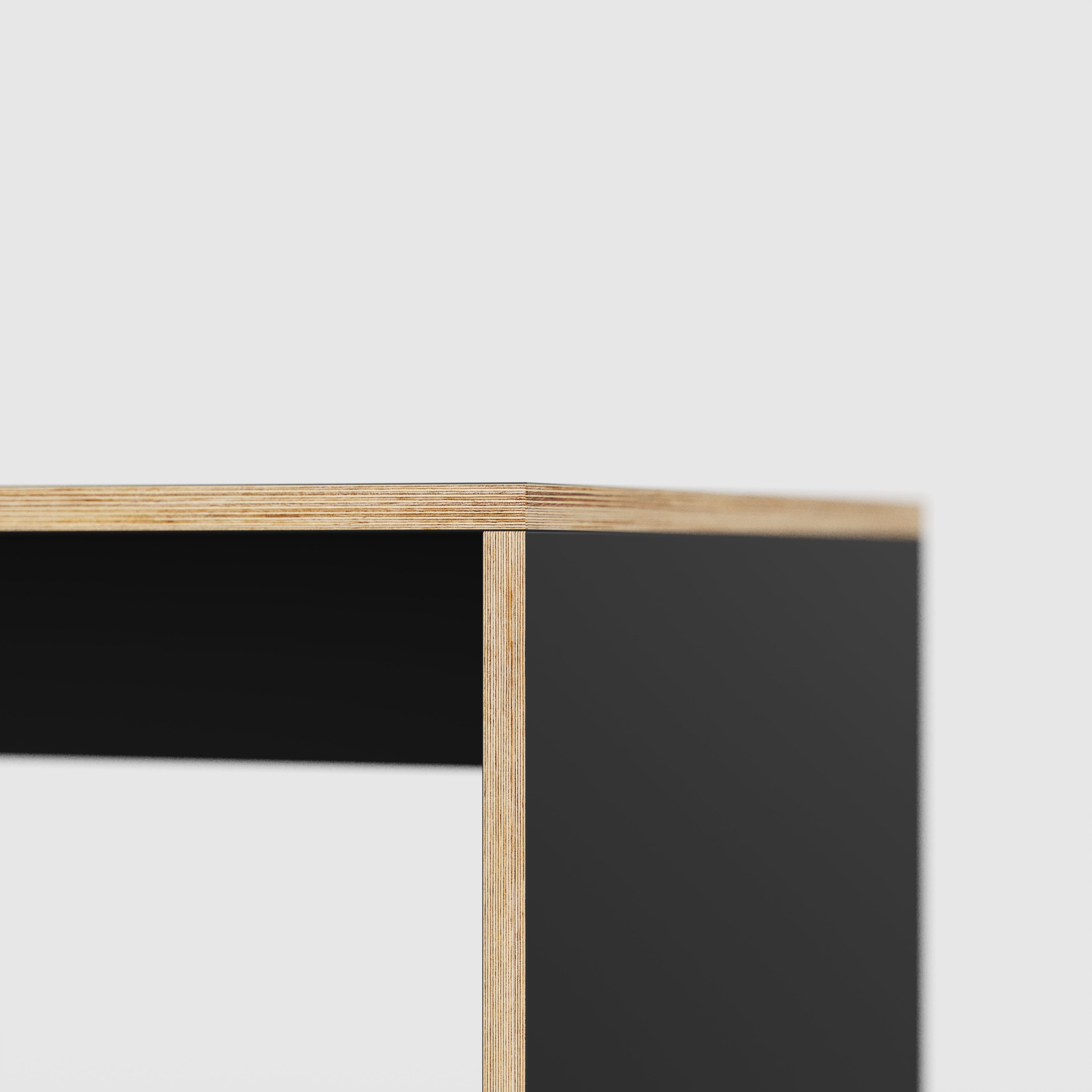 Plywood Table with Solid Sides - Formica Diamond Black - 4000(w) x 1000(d) x 750(h)