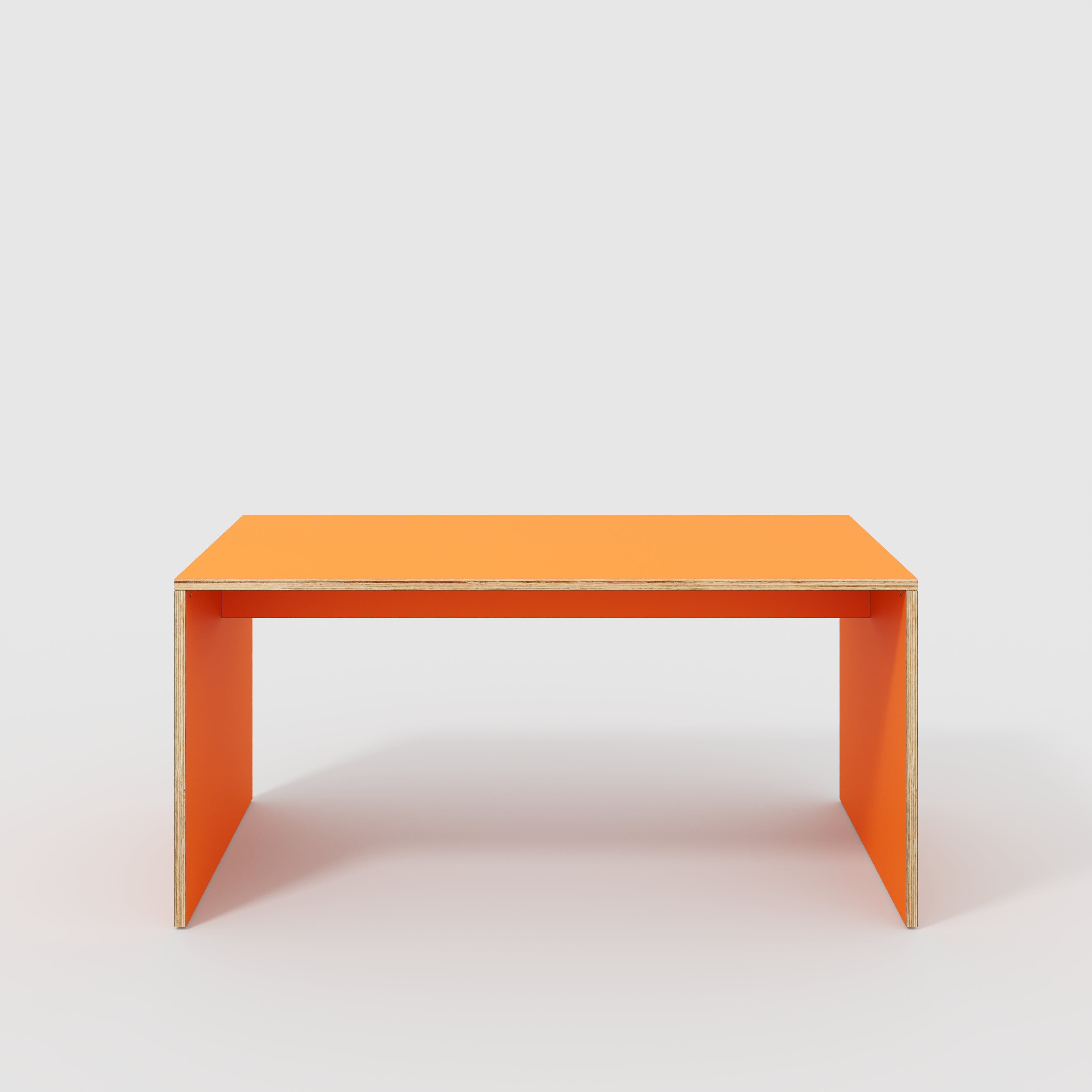 Plywood Table with Solid Sides - Formica Levante Orange - 1600(w) x 800(d) x 750(h)