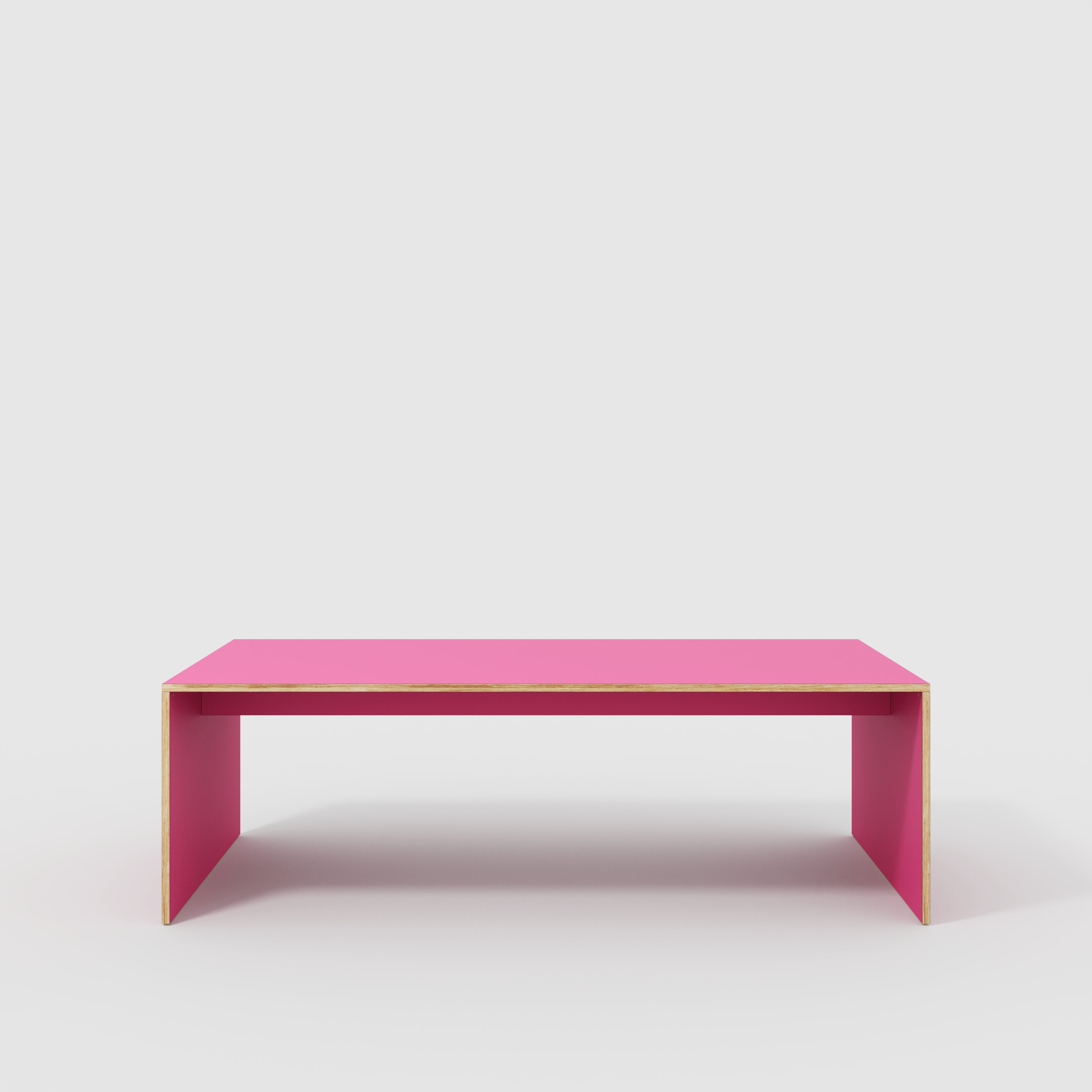 Plywood Table with Solid Sides - Formica Juicy Pink - 2400(w) x 1200(d) x 750(h)