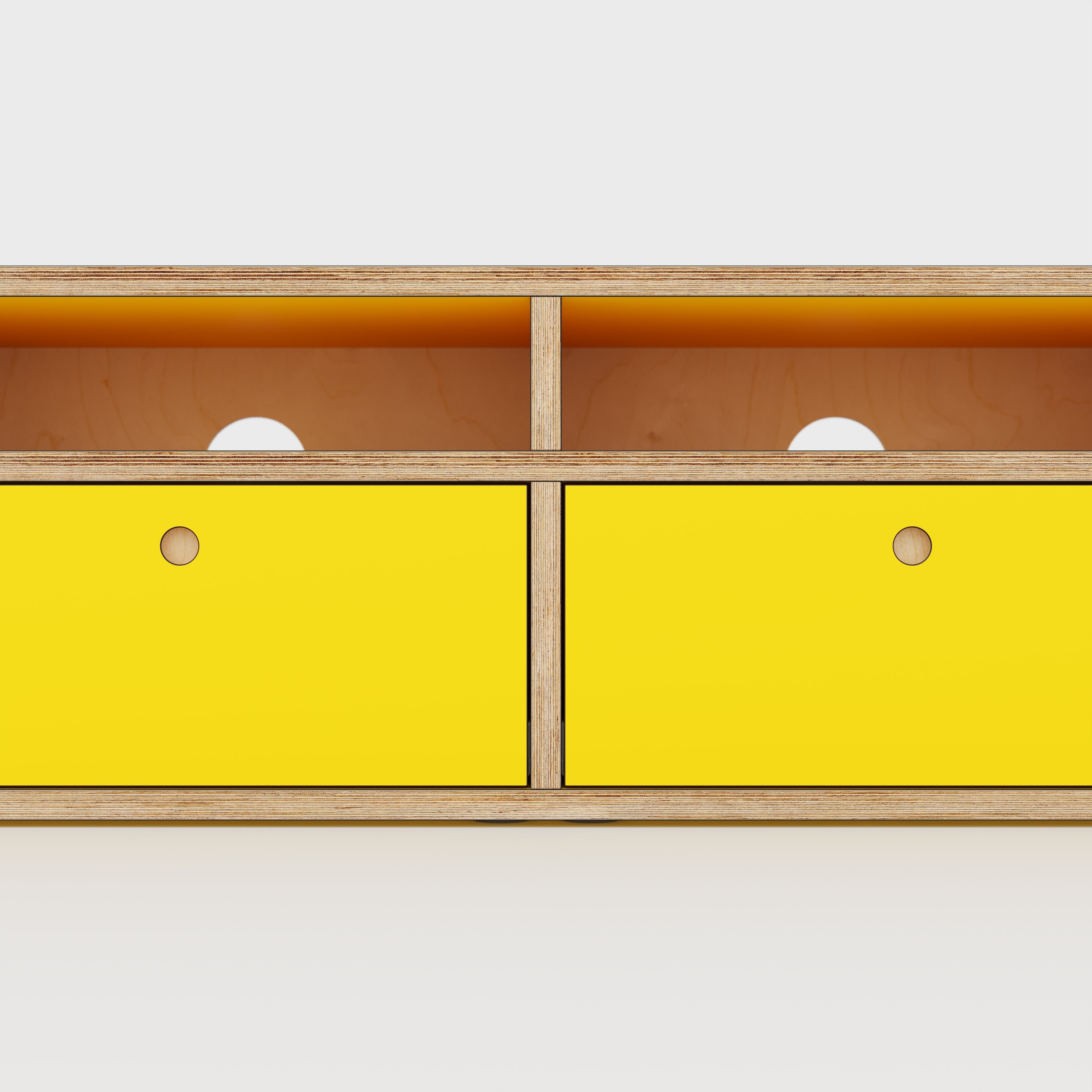 Plywood TV Entertainment Unit - Type 2 - Formica Chrome Yellow - 1200(w) x 400(d) x 450(h)