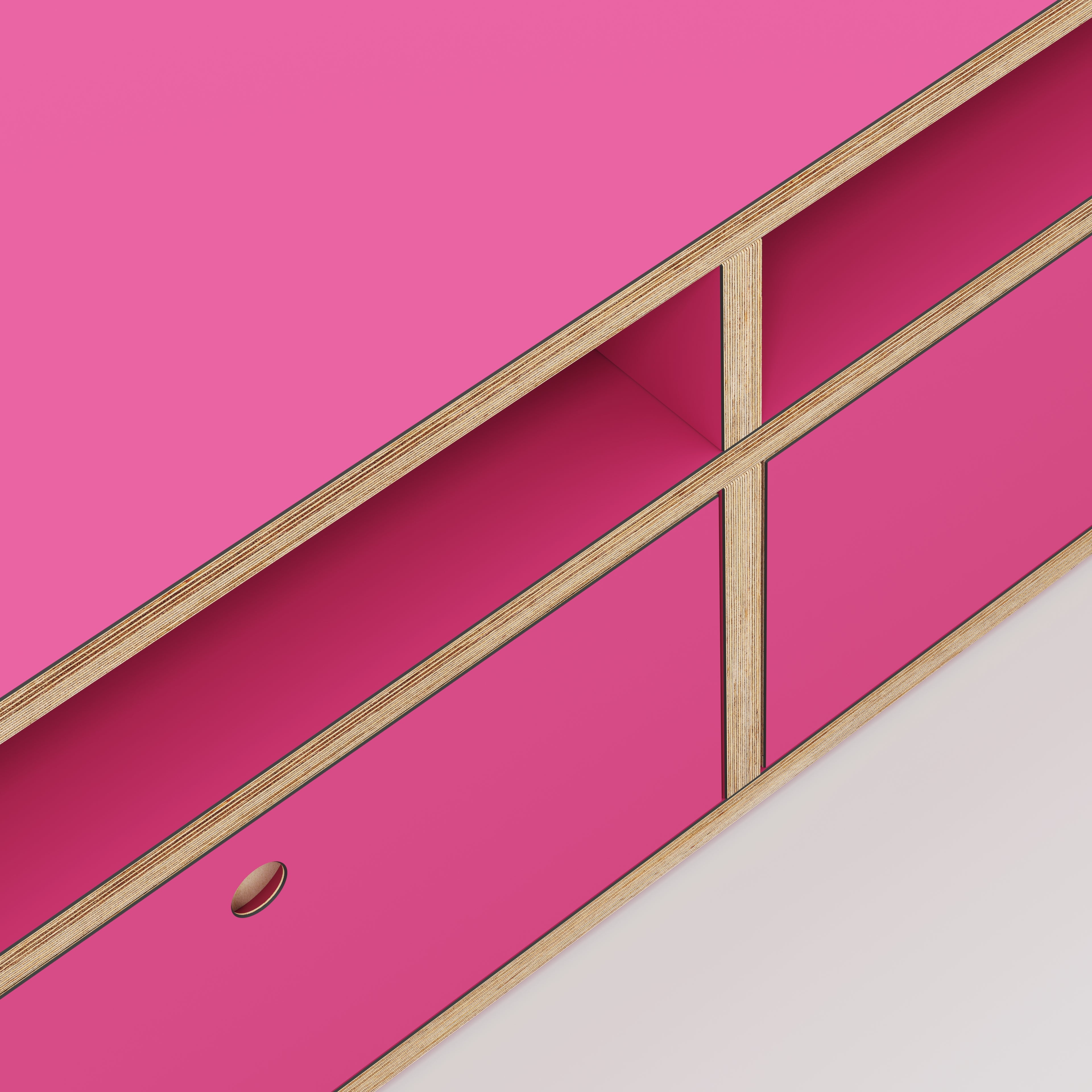 Plywood TV Entertainment Unit - Type 2 - Formica Juicy Pink - 1200(w) x 400(d) x 450(h)