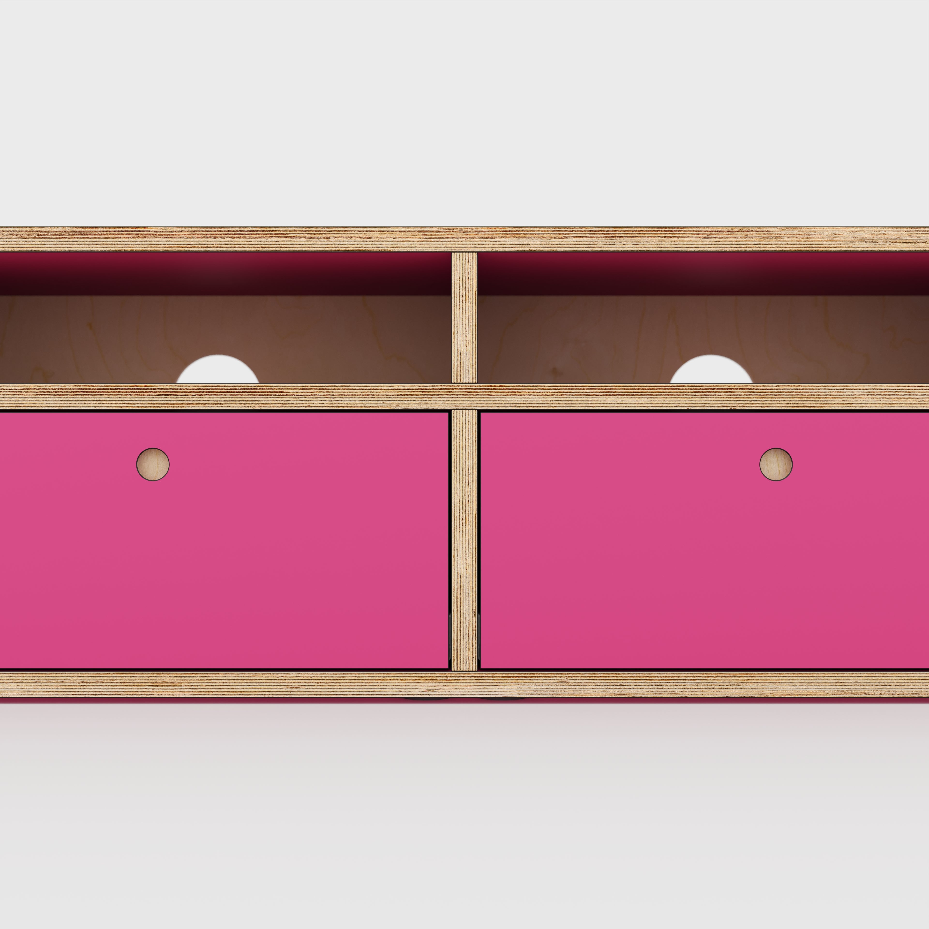 Plywood TV Entertainment Unit - Type 2 - Formica Juicy Pink - 1200(w) x 400(d) x 450(h)