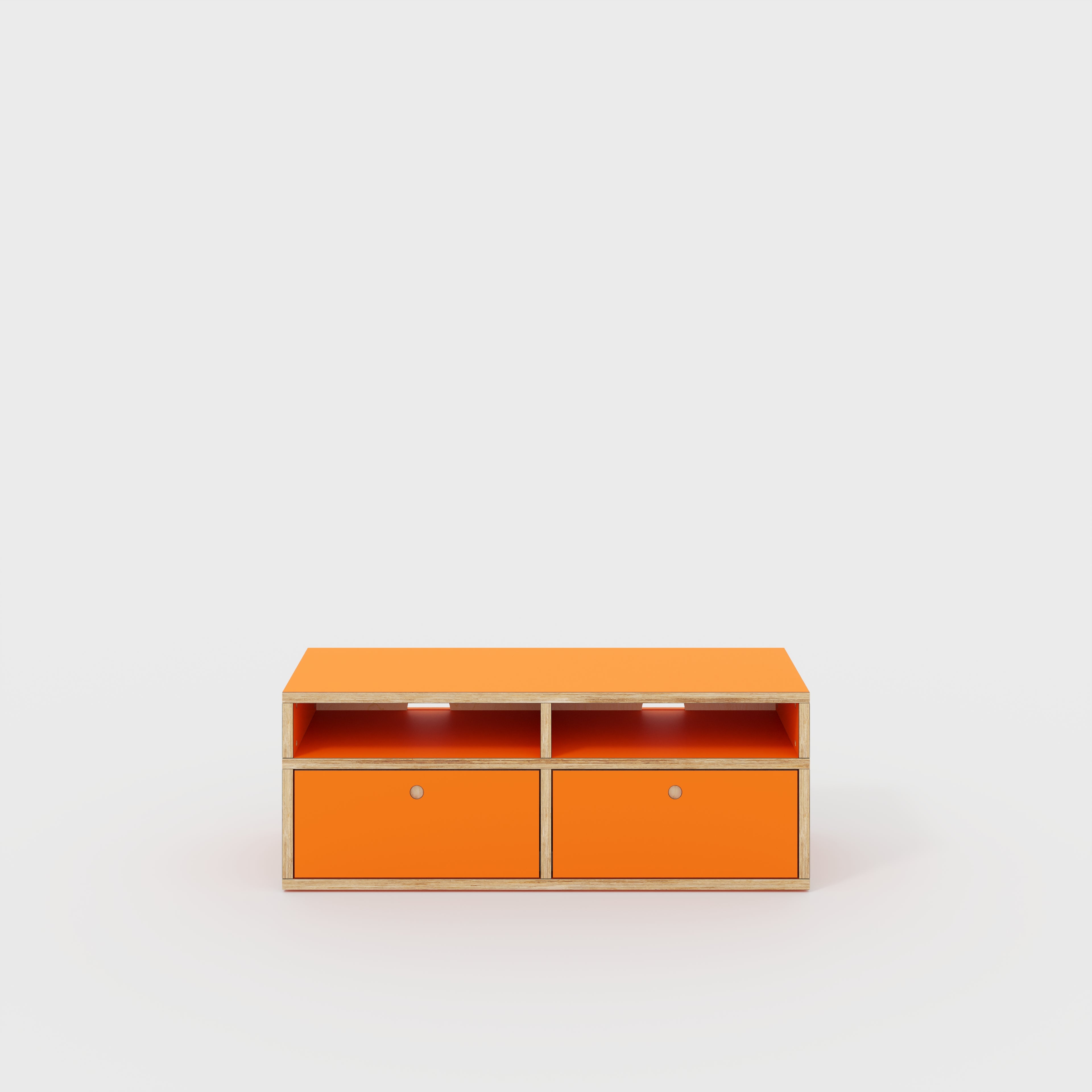 Plywood TV Entertainment Unit - Type 2 - Formica Levante Orange - 1200(w) x 400(d) x 450(h)