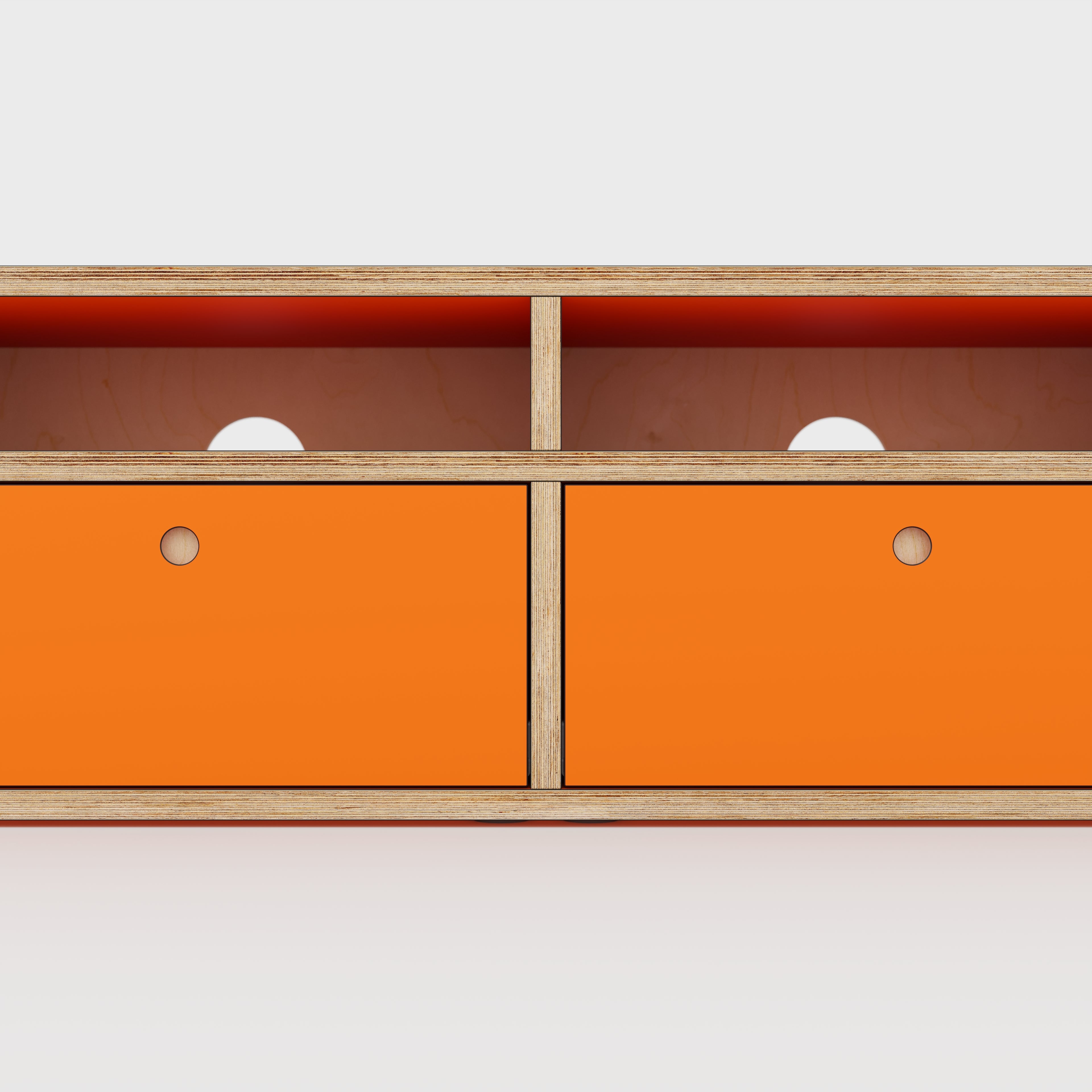 Plywood TV Entertainment Unit - Type 2 - Formica Levante Orange - 2400(w) x 400(d) x 450(h)