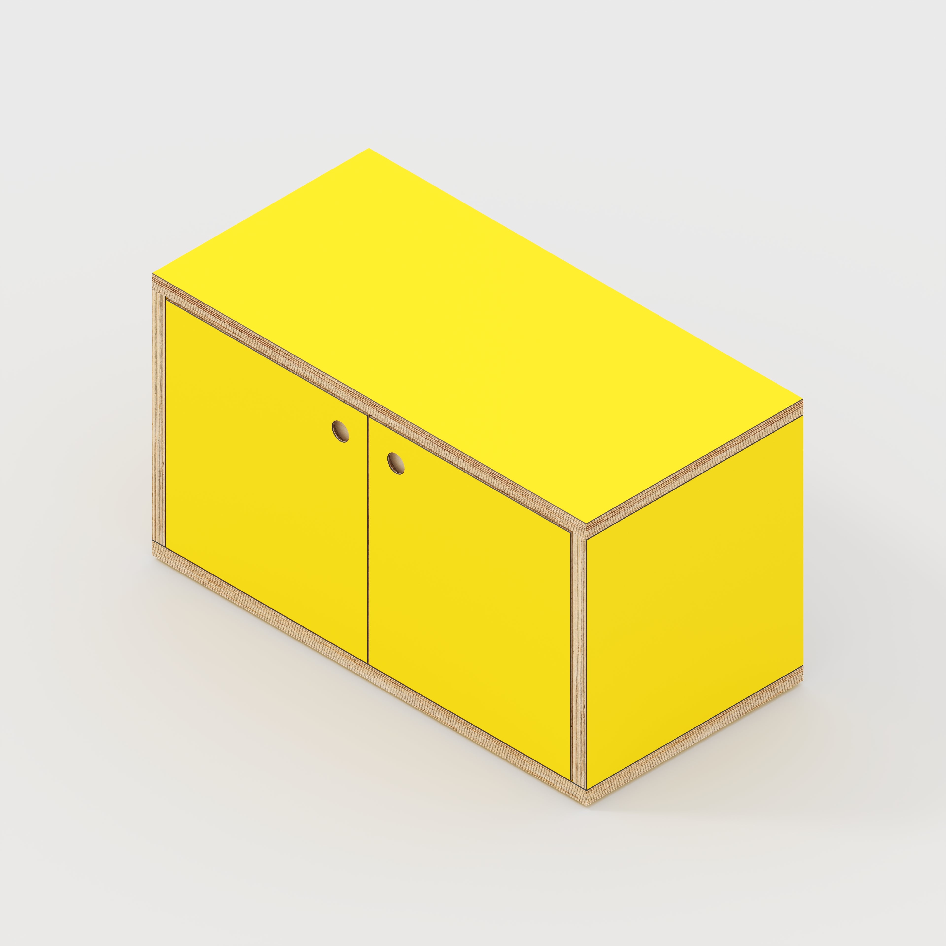 Plywood Storage with Doors - Formica Chrome Yellow - 800(w) x 400(d) x 450(h)