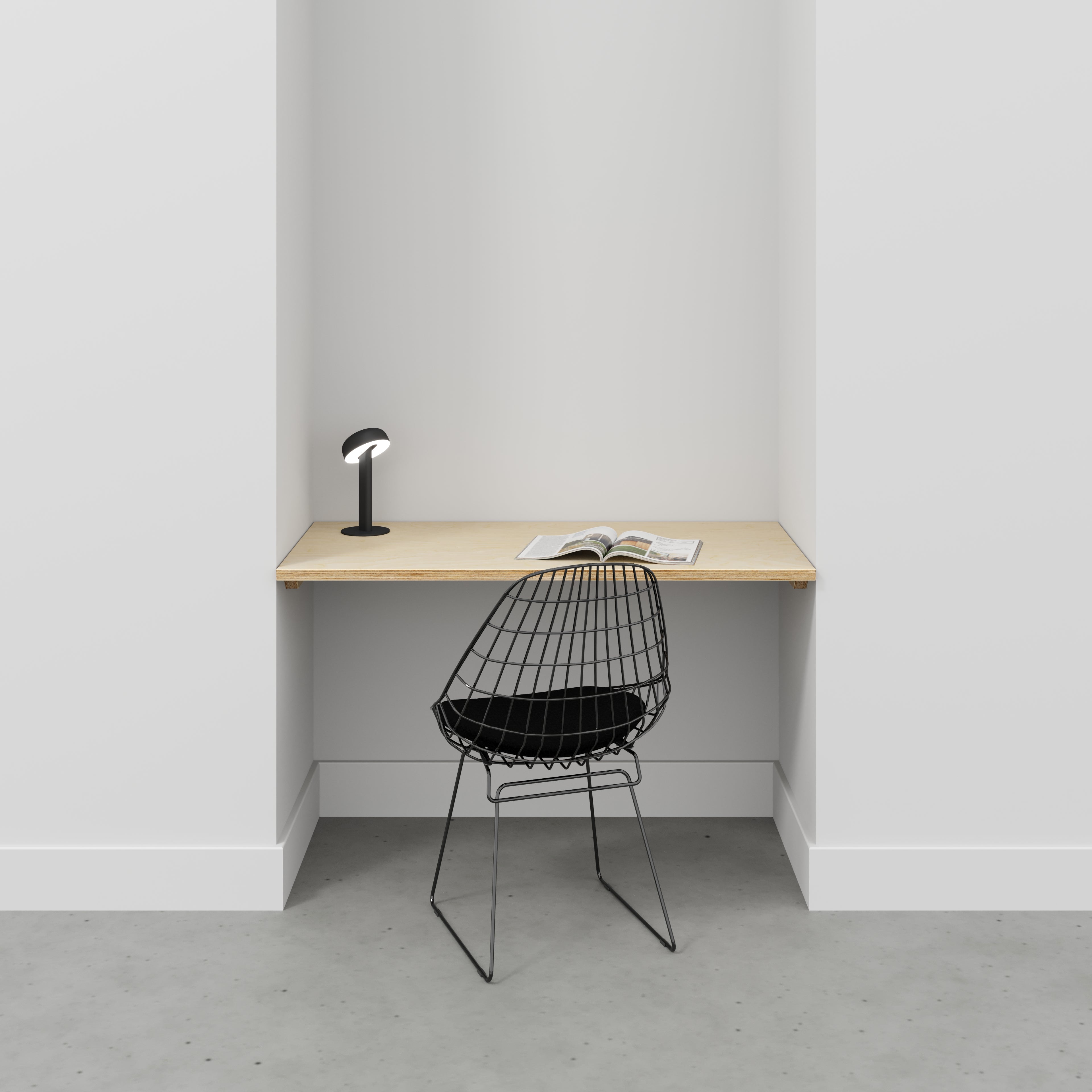 Wall Desk with Battens Plywood Oak 1200 w x 600 d