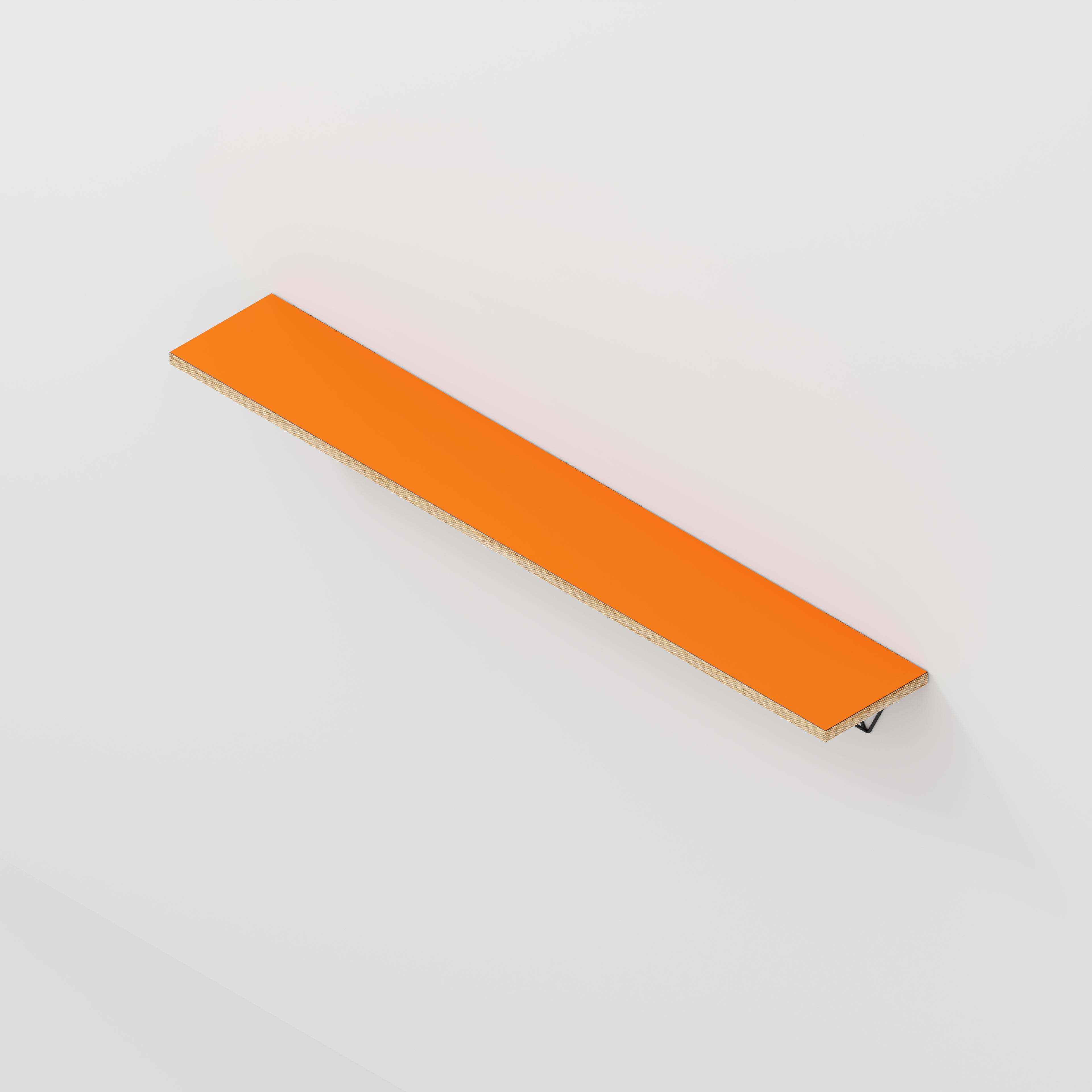 Plywood Wall Shelf with Prism Brackets - Formica Levante Orange - 1600(w) x 250(d)