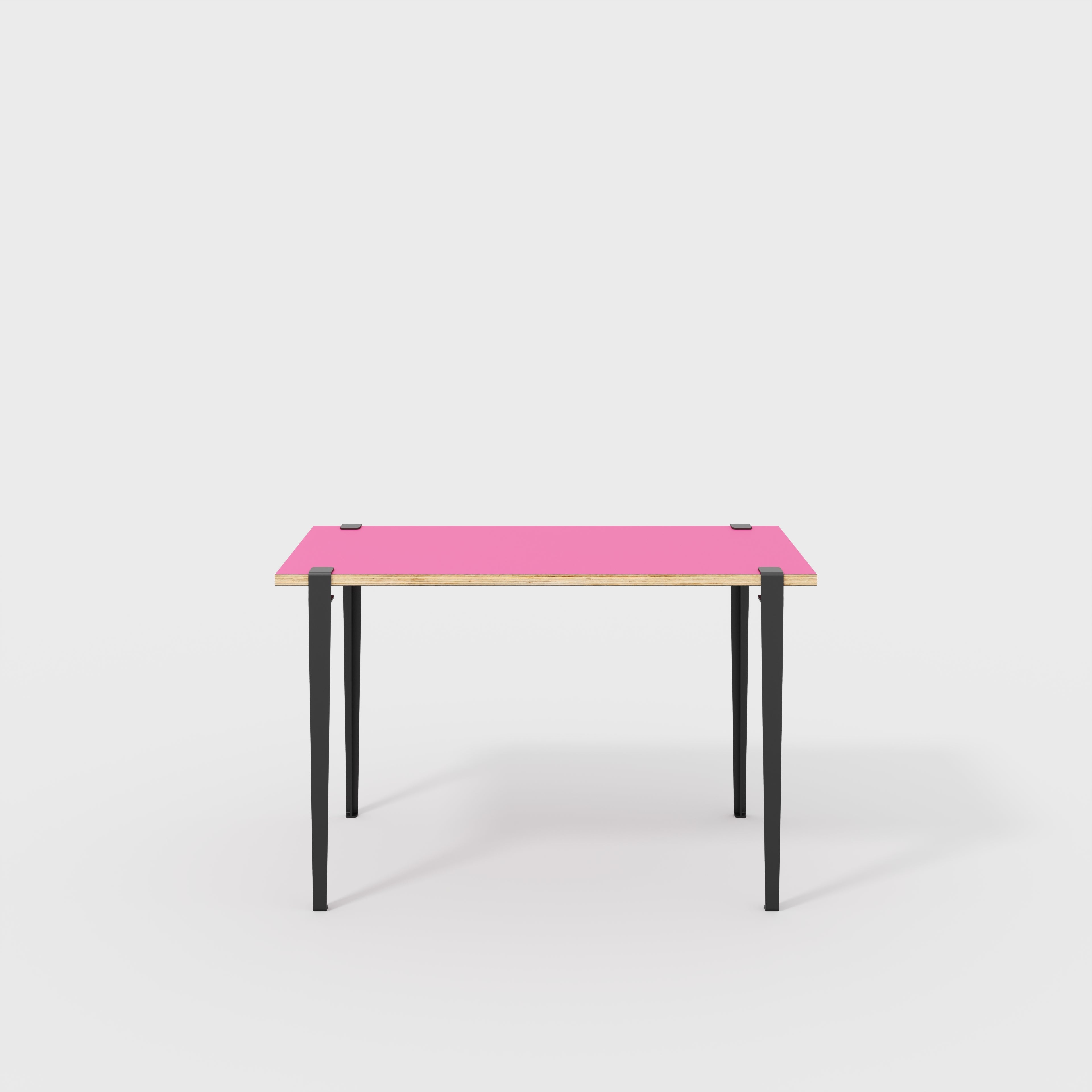 Plywood Desk with Black Tiptoe Legs - Formica Juicy Pink - 1200(w) x 600(d) x 750(h)