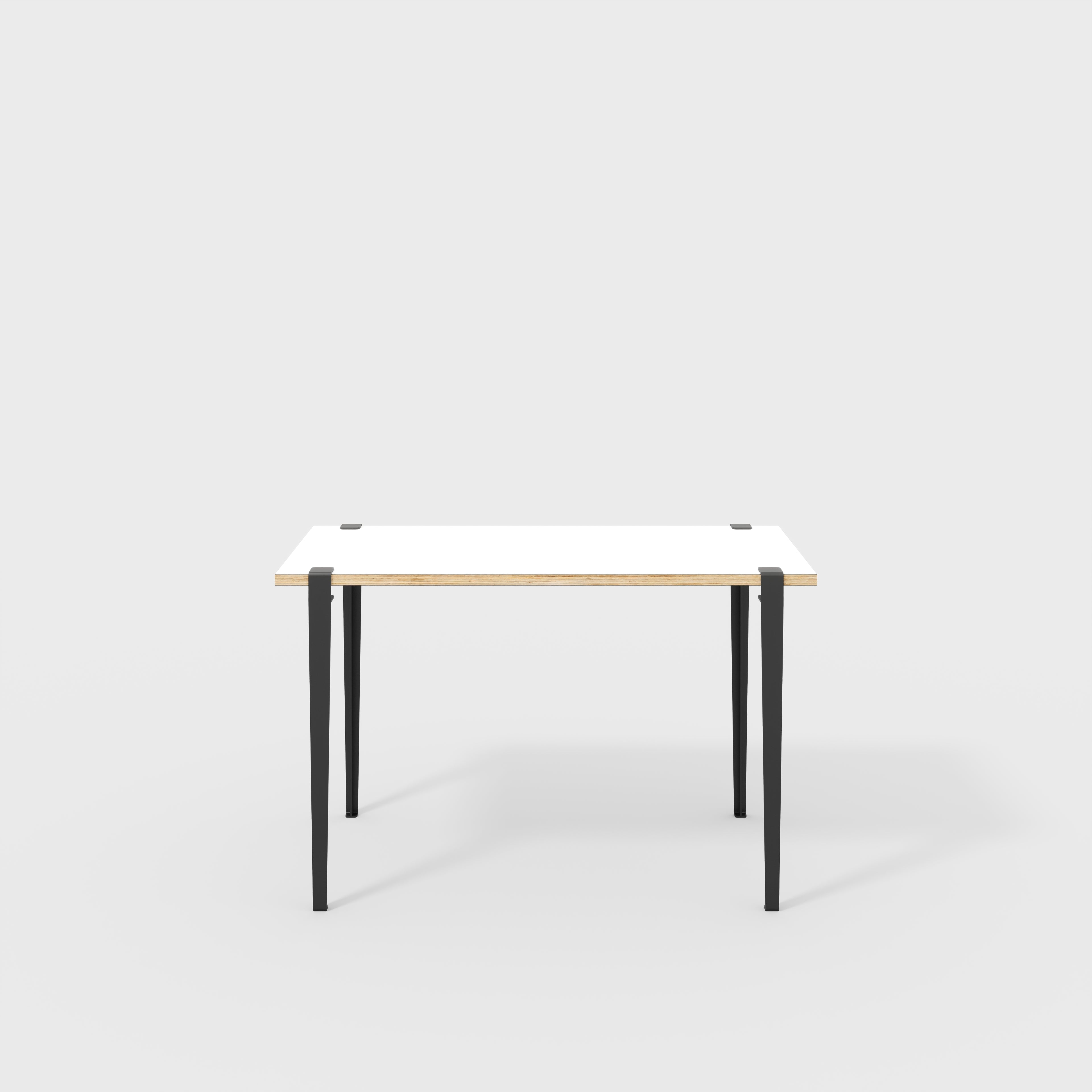 Plywood Desk with Black Tiptoe Legs - Formica White - 1200(w) x 600(d) x 750(h)