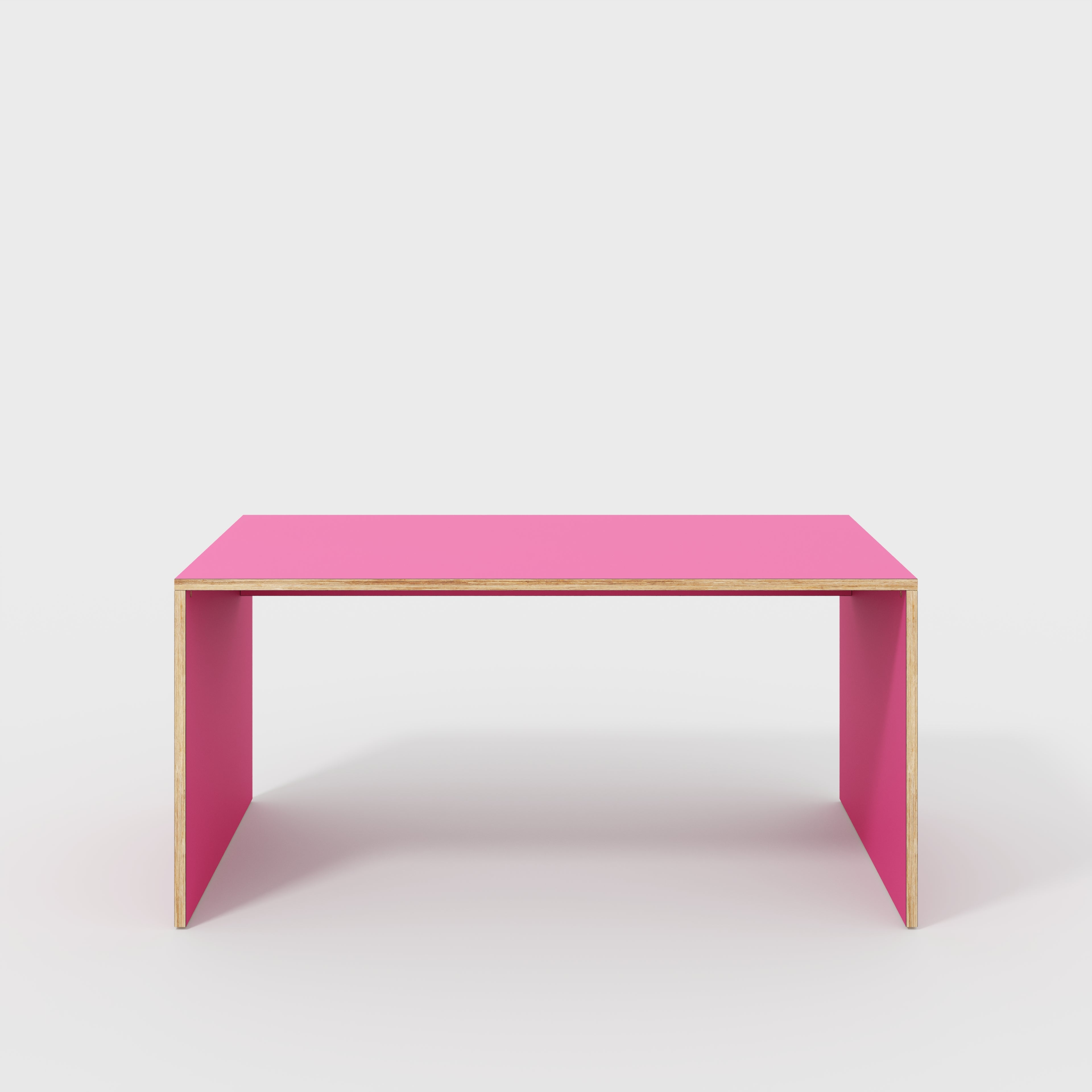 Plywood Desk with Solid Sides - Formica Juicy Pink - 1600(w) x 800(d) x 750(h)